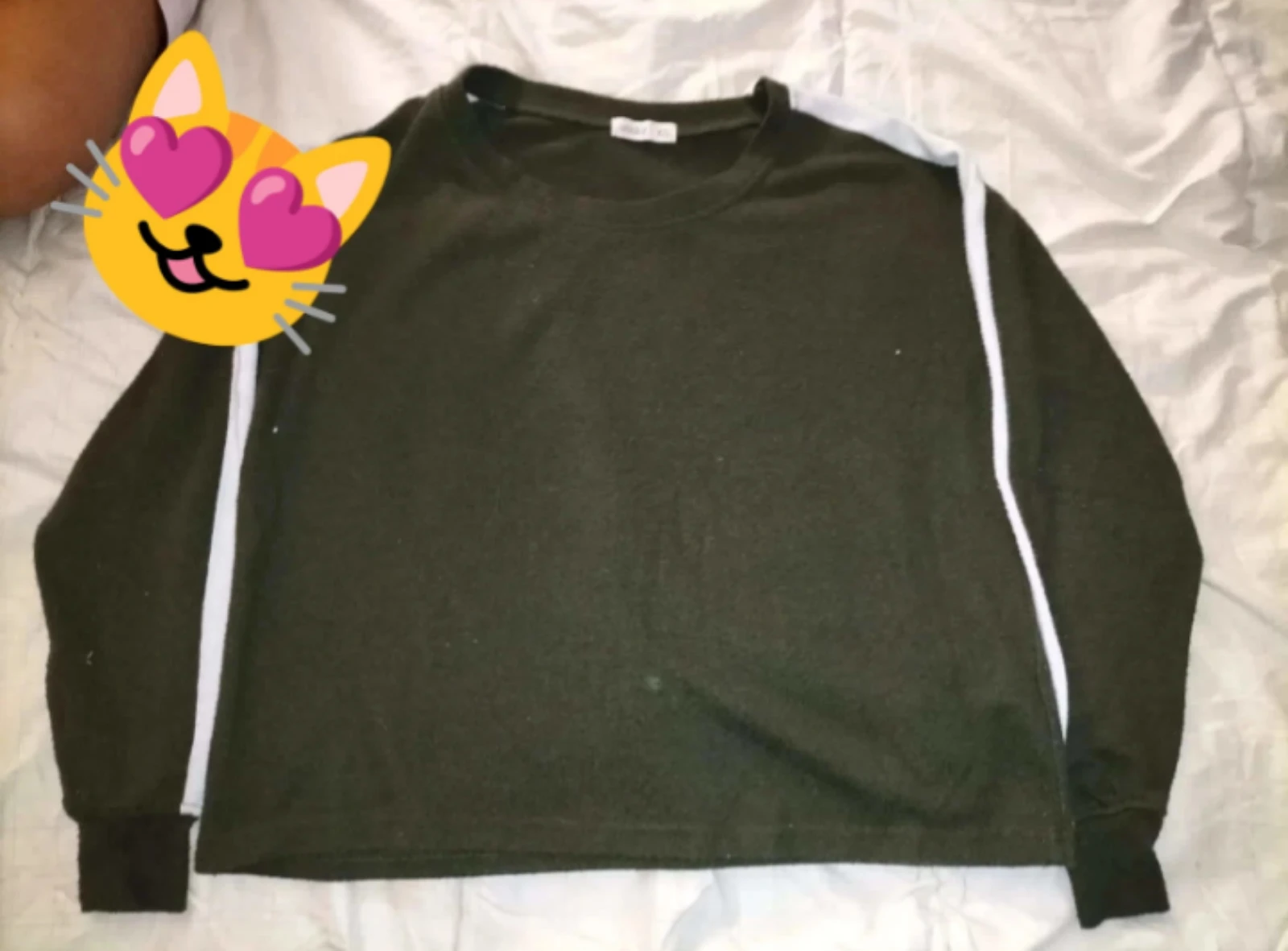 Pull vert ligne blanche XS undiz